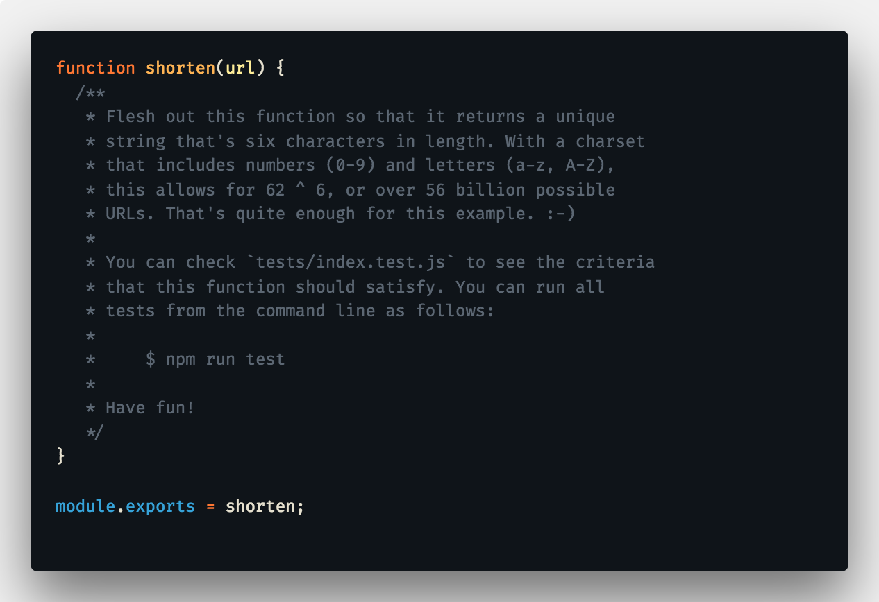 Screenshot of application